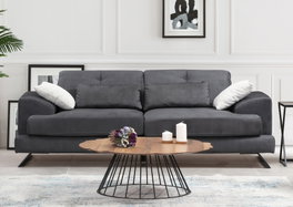 Atelier Del Sofa Frido Sofá de 3 Plazas Antracita